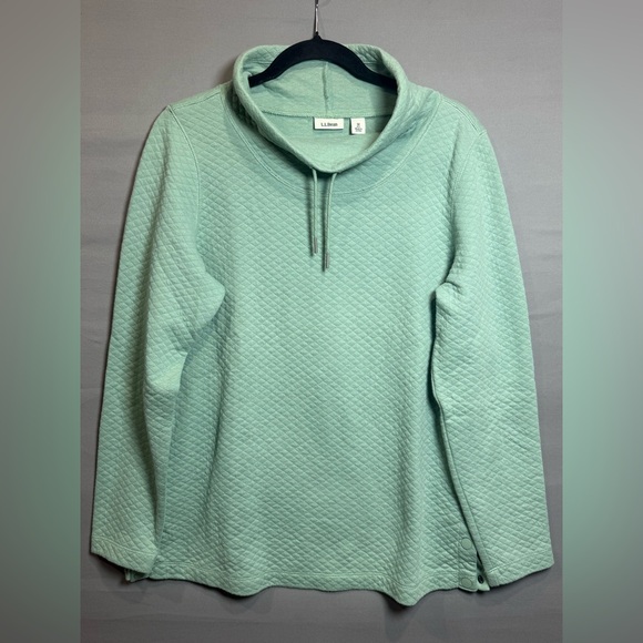 L.L. Bean Sweaters - L.L.Bean Quilted Cowl Neck Pullover Sweatshirt Medium PET – Mint Green